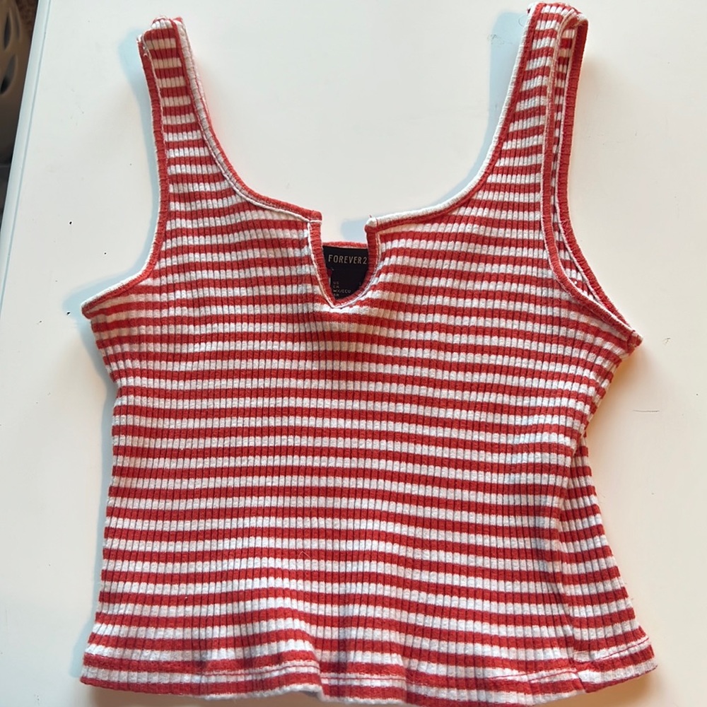 Red Striped Tank Top